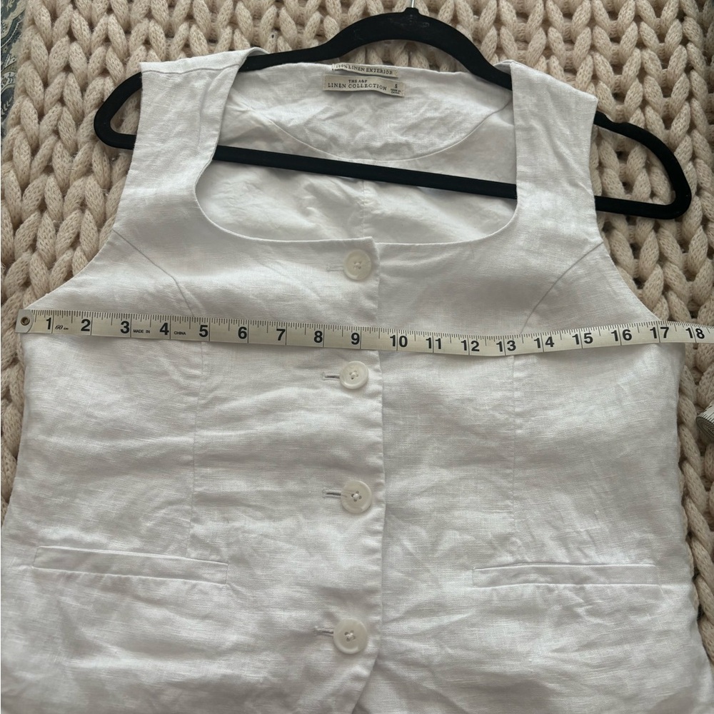 Abercrombie & Fitch White Linen Button Vest - Picture 4 of 5